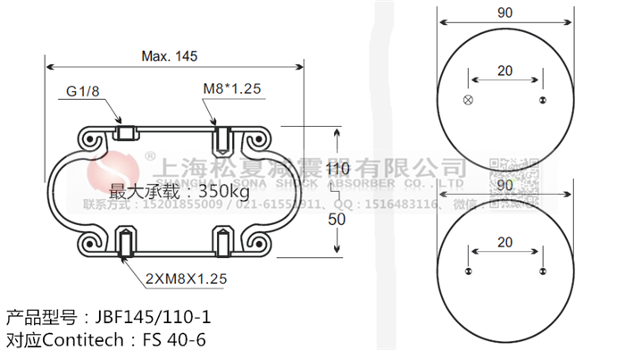 JBF145/110-1橡膠<a href='http://www.rsms457.com/' target='_blank'><u>空氣彈簧</u></a>