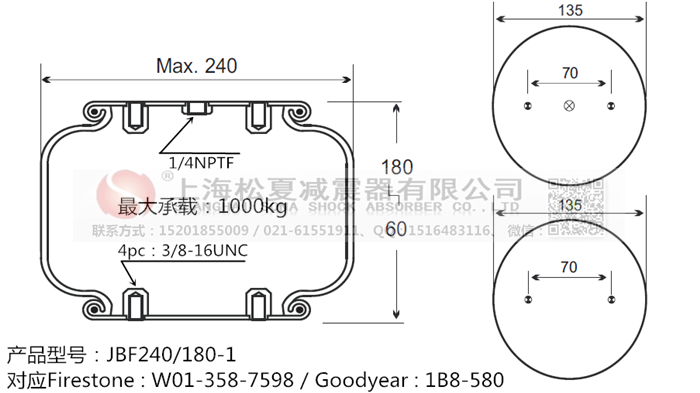 JBF240-180-1橡膠<a href='http://www.rsms457.com/' target='_blank'><u>空氣彈簧</u></a>