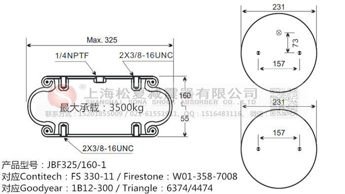 JBF325/160-1橡膠<a href='http://www.rsms457.com/' target='_blank'><u>空氣彈簧</u></a>