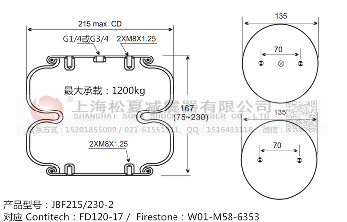 JBF215/230-2橡膠<a href='http://www.rsms457.com/' target='_blank'><u>空氣彈簧</u></a>