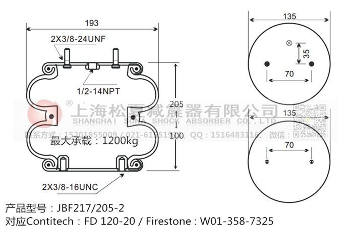 JBF217/205-2橡膠<a href='http://www.rsms457.com/' target='_blank'><u>空氣彈簧</u></a>