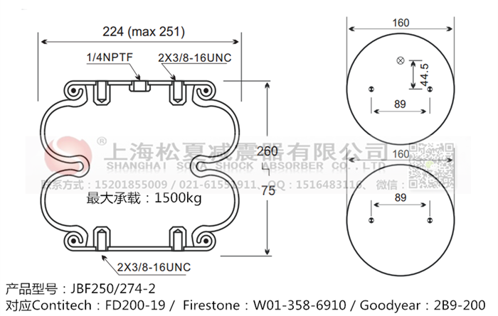 JBF250/274-2橡膠<a href='http://www.rsms457.com/' target='_blank'><u>空氣彈簧</u></a>