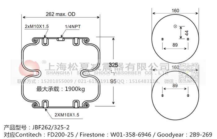 JBF262/325-2橡膠<a href='http://www.rsms457.com/' target='_blank'><u>空氣彈簧</u></a>
