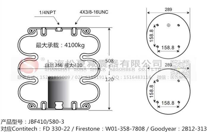 JBF410/580-3橡膠<a href='http://www.rsms457.com/' target='_blank'><u>空氣彈簧</u></a>